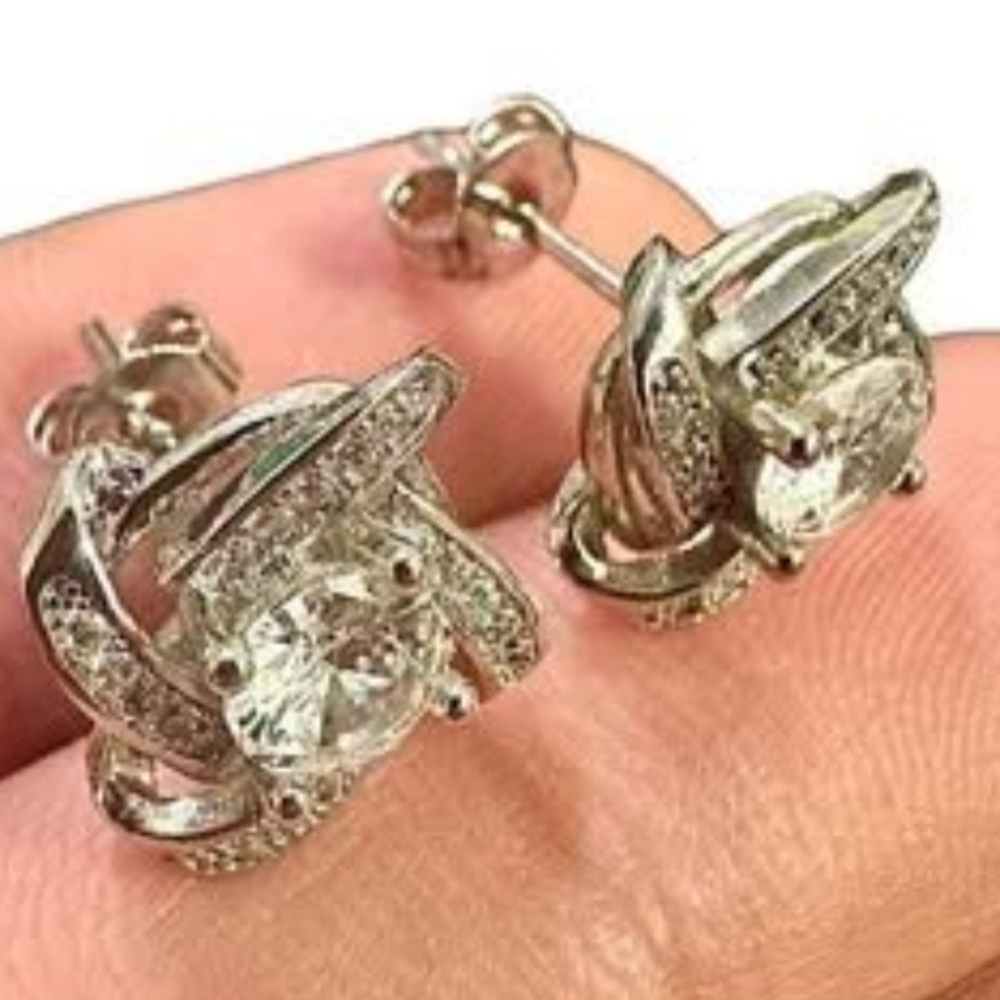 Sparkly Earrings Studs, Crystal Earrings Studs, Cubic Zirconia Earrings Studs